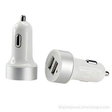 Universal Dual Color Dual USB Car Charger, LED Indicator, DC 5V 1A/2.1A